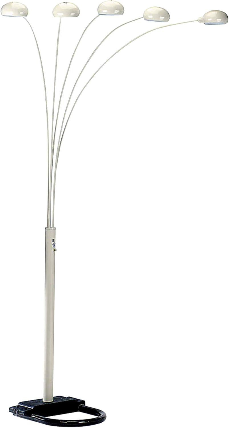 Ivory White Adjustable 5-Head Arc Floor Lamp