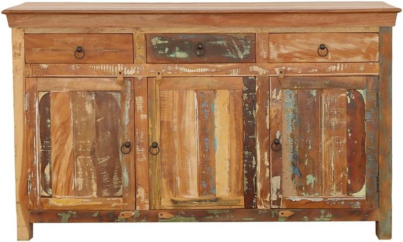 Coaster Company Reclaimed Wood 3-Door Accent Cabinet, Dark and Light Brown