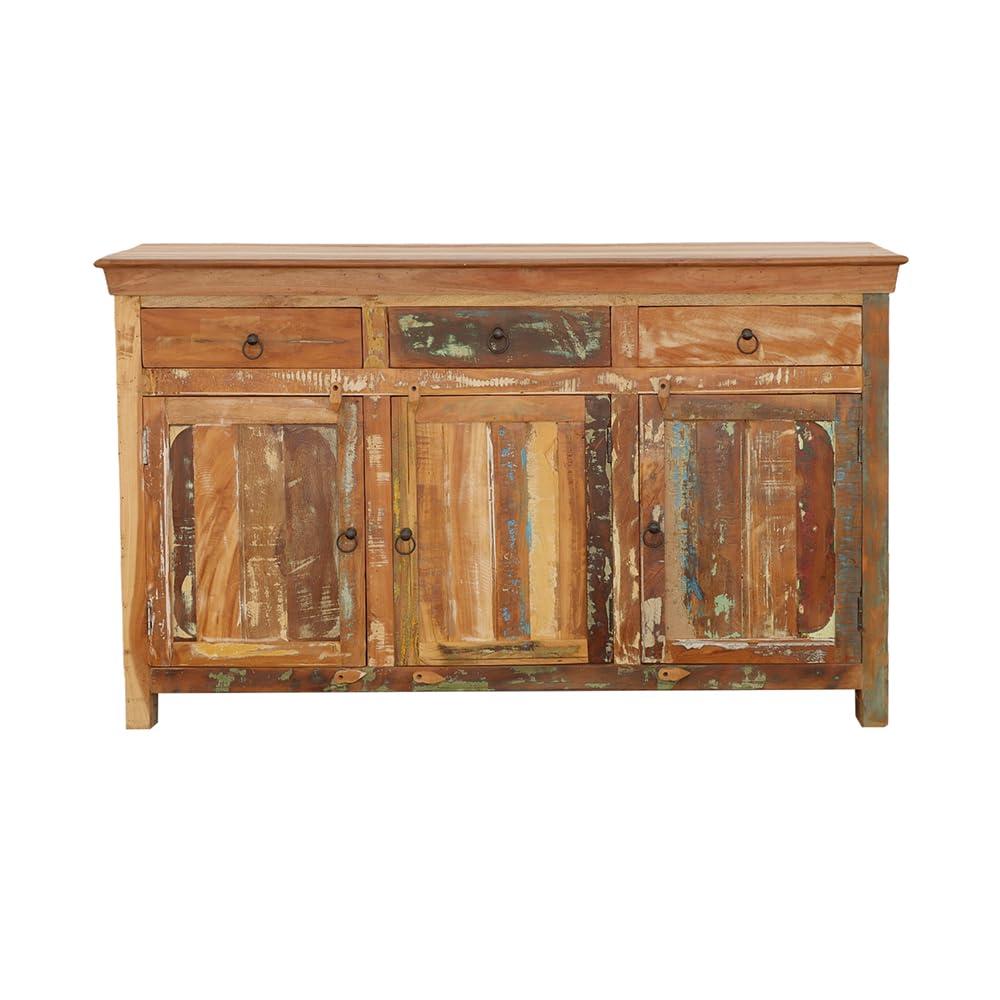 Coaster Company Reclaimed Wood 3-Door Accent Cabinet, Dark and Light Brown