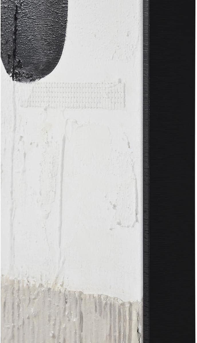 Rectangular Multicolor Hand Painted Canvas Art with Black Frame