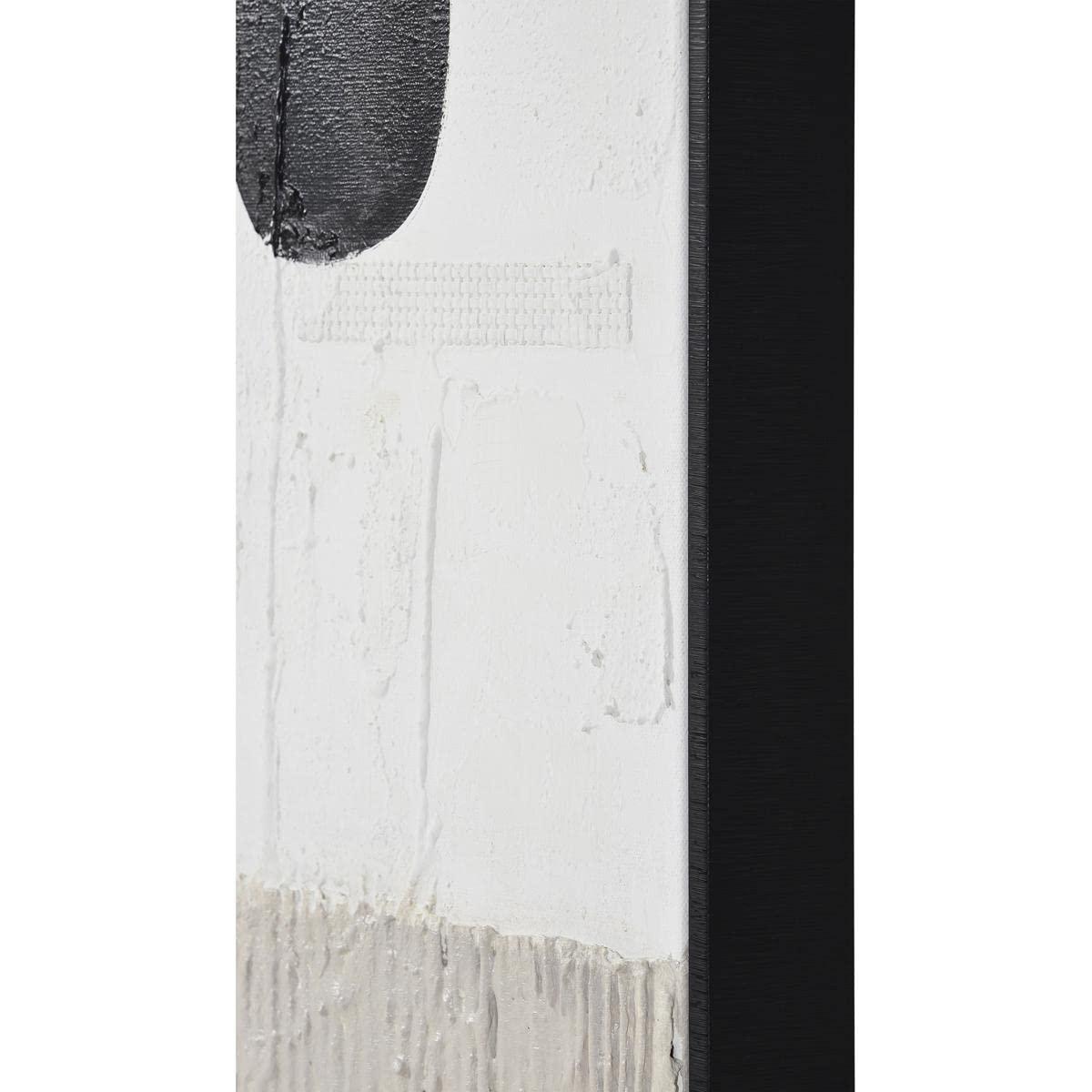 Rectangular Multicolor Hand Painted Canvas Art with Black Frame