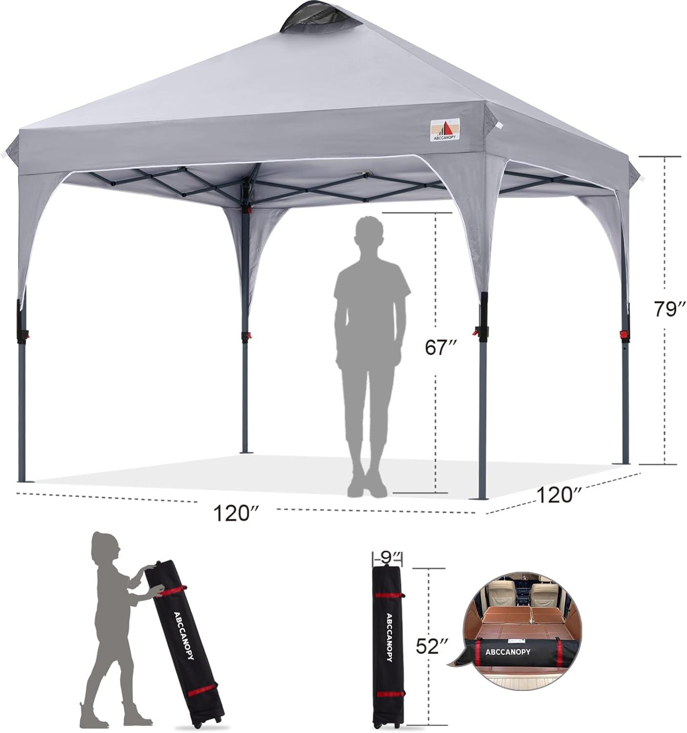 Gray 10x10 Portable Outdoor Pop-Up Canopy Tent