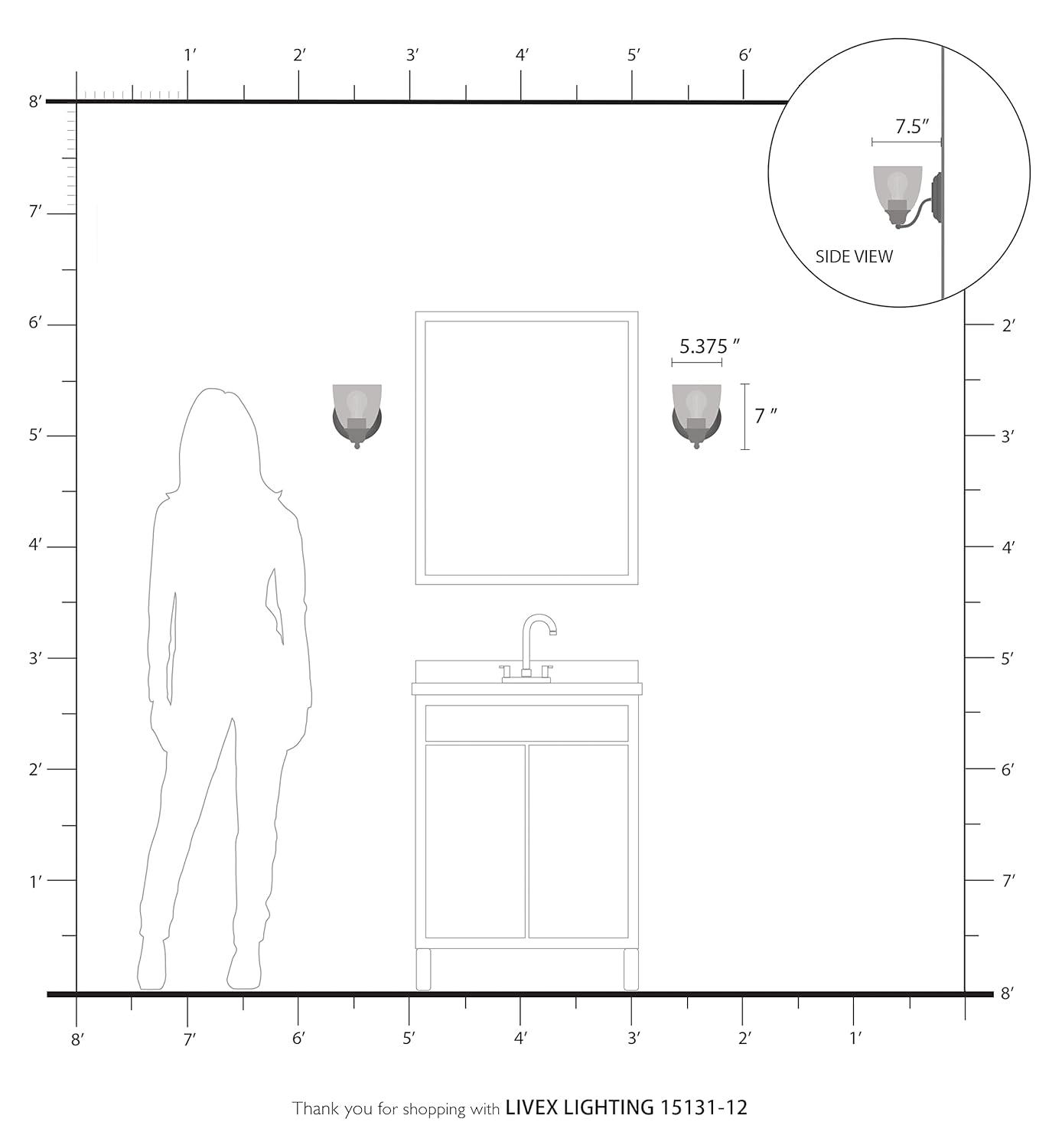 Livex Lighting Montgomery 1 - Light Vanity in  Satin Brass