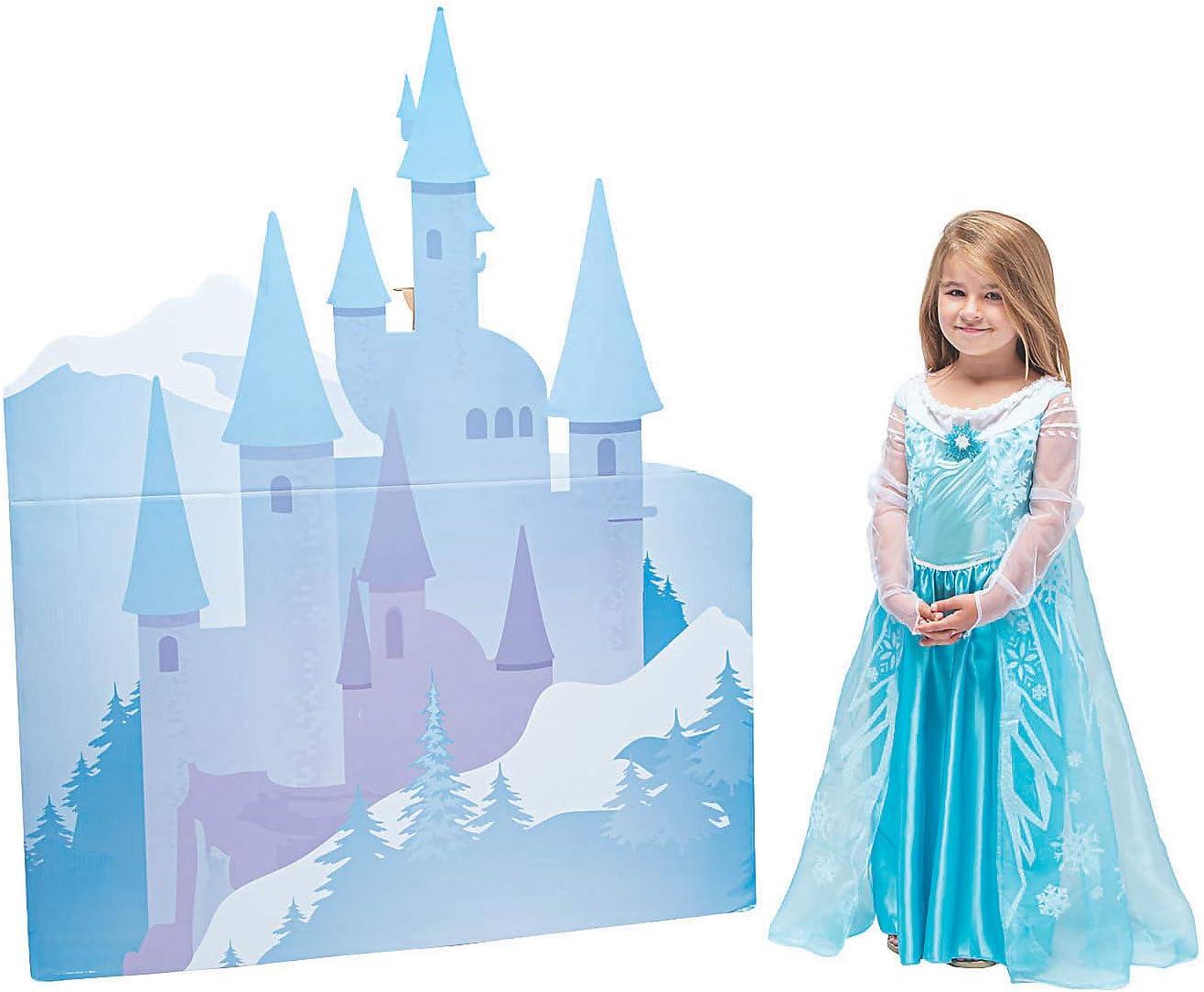 Winter Princess Pastel Blue and Purple Cardboard Castle Stand-Up