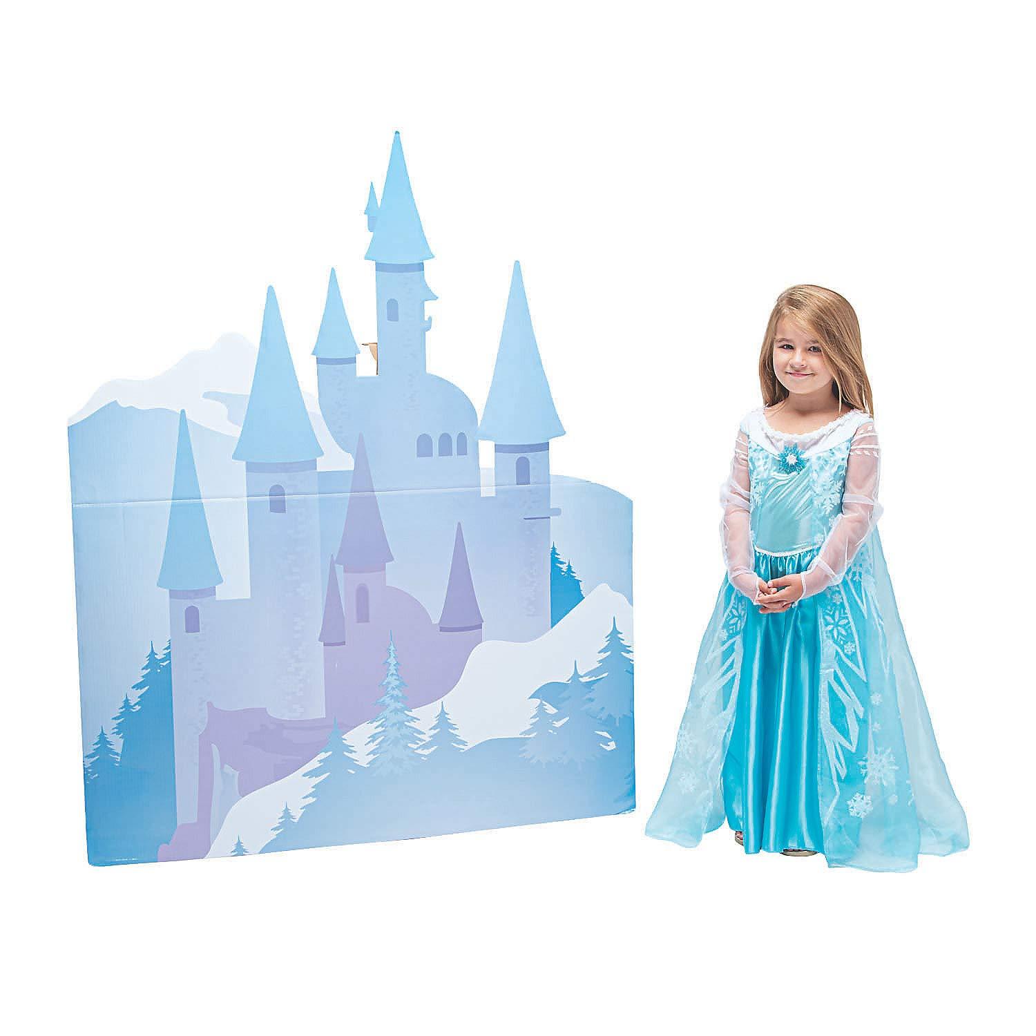 Winter Princess Pastel Blue and Purple Cardboard Castle Stand-Up