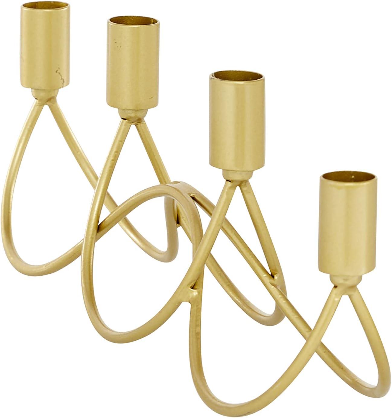 Cosmoliving By Cosmopolitan Gold Metal Contemporary Candelabra