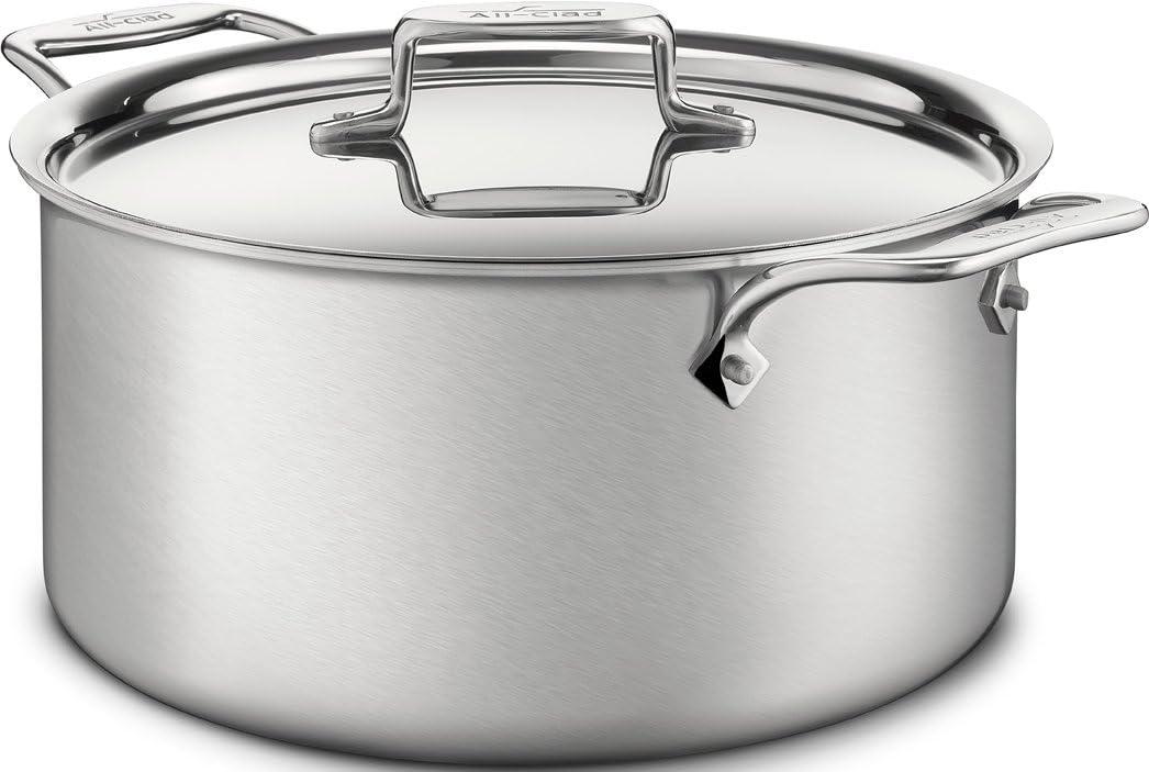 8-Quart Silver Stainless Steel Induction Stockpot