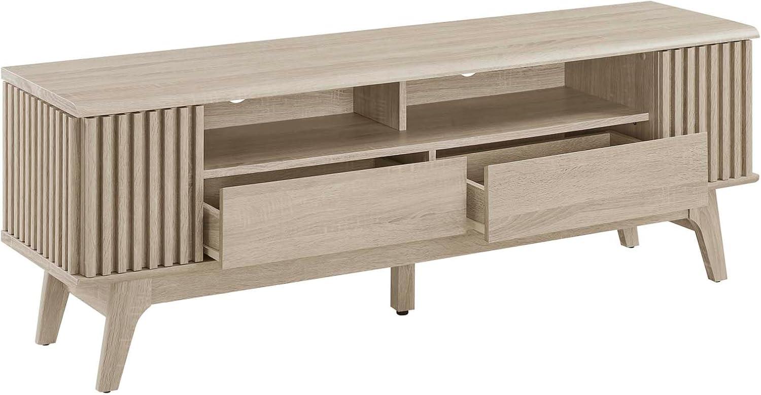 Eudora 60'' Light Oak Modern TV Stand with Cabinet