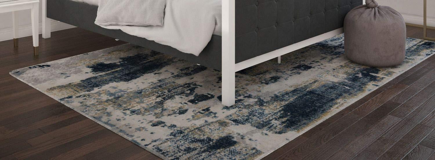 Navarra Auden Abstract Sapphire Blue Area Rug