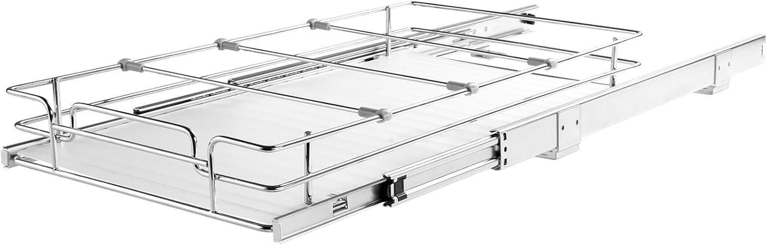 Chrome-Plated Steel Pull Out Cabinet Organizer, 11" x 21"