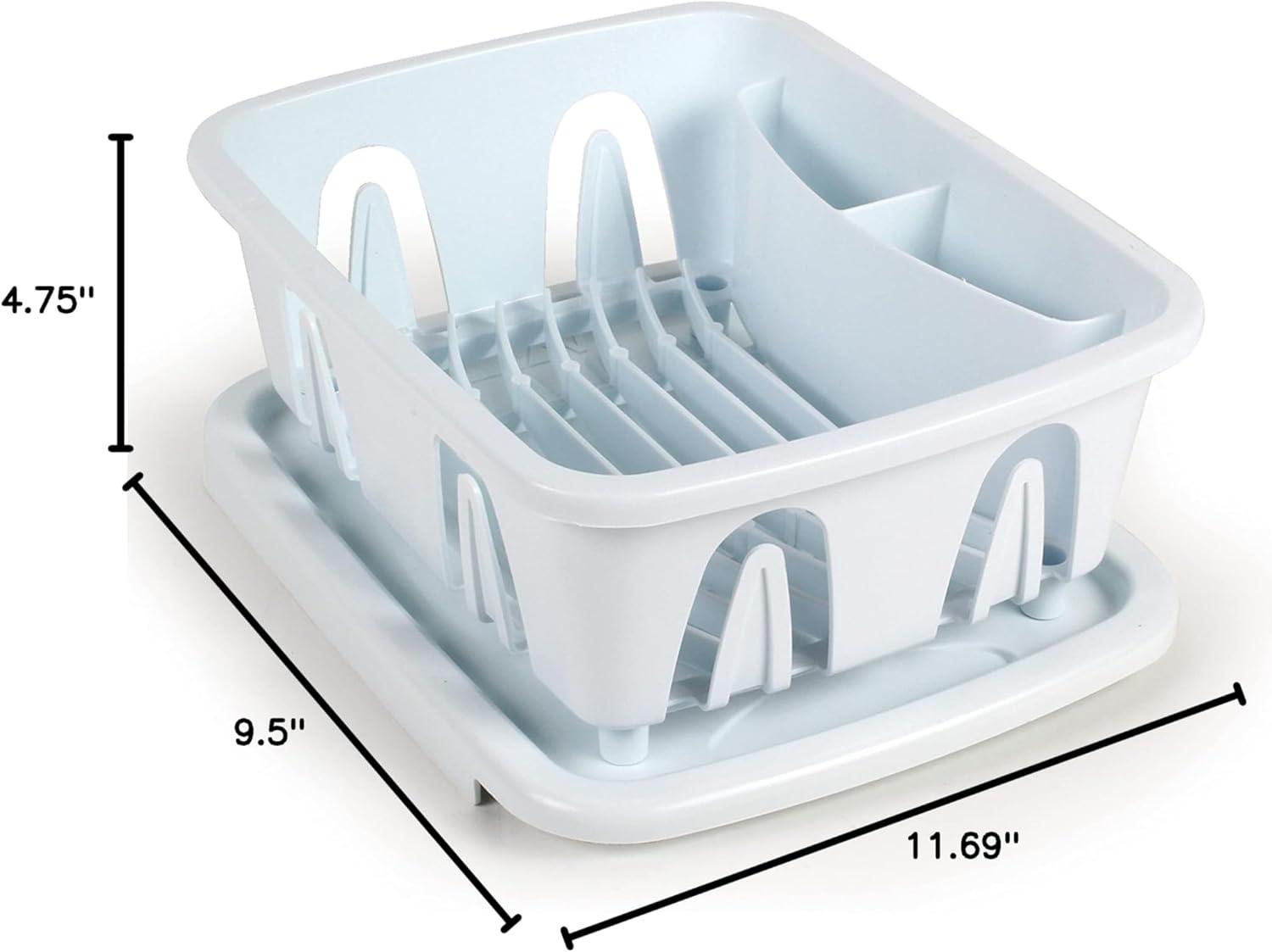 Camco Durable Mini Dish Drainer Rack and Tray Perfect for RV Sinks, Marine Sinks, and Compact Kitchen Sinks- White 43511