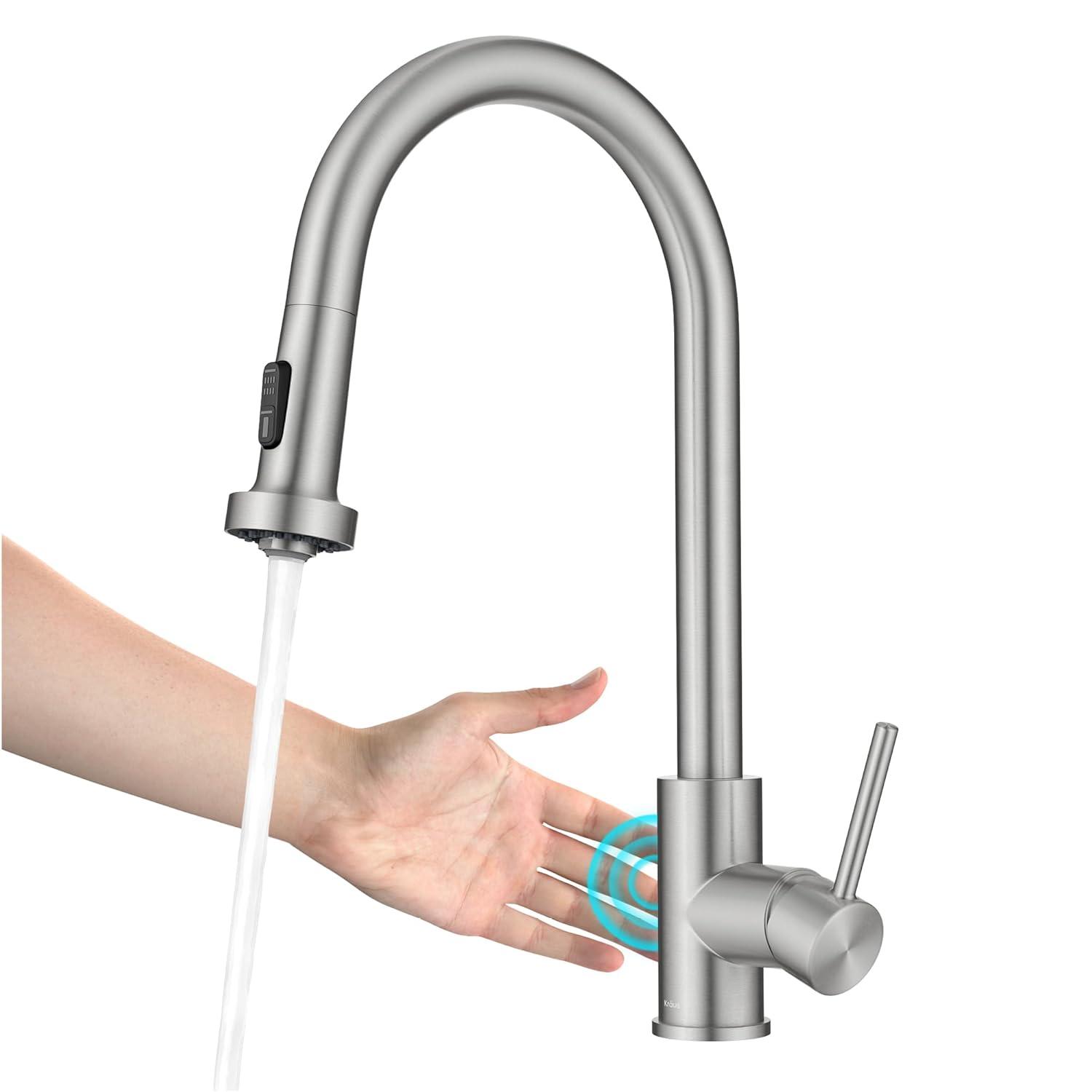 KRAUS Bolden Motion Sensor Single Handle Pull Down Touchless Kitchen Faucet