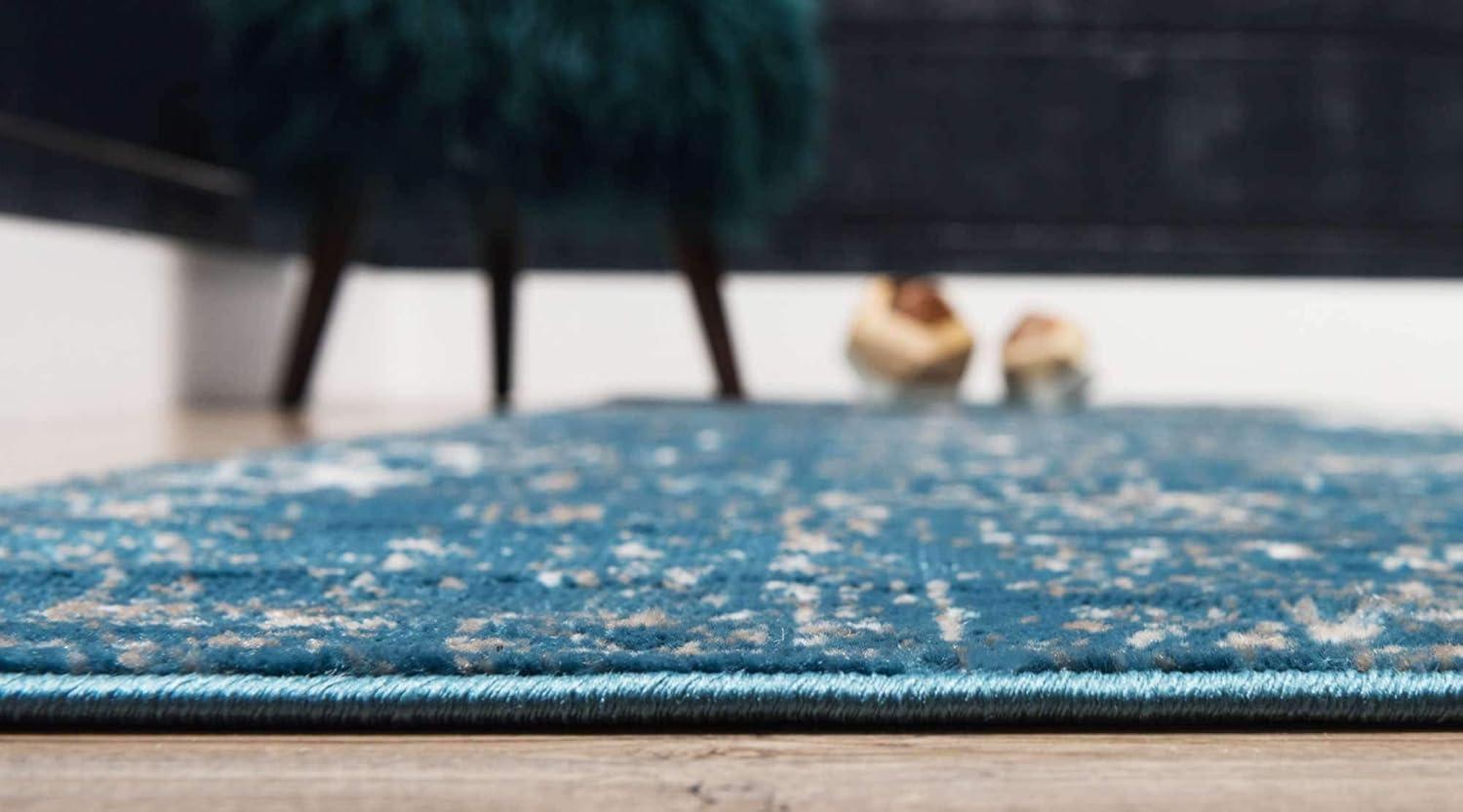 Unique Loom 3' 3 x 16' 5 Runner Sofia Blue Runner Rug