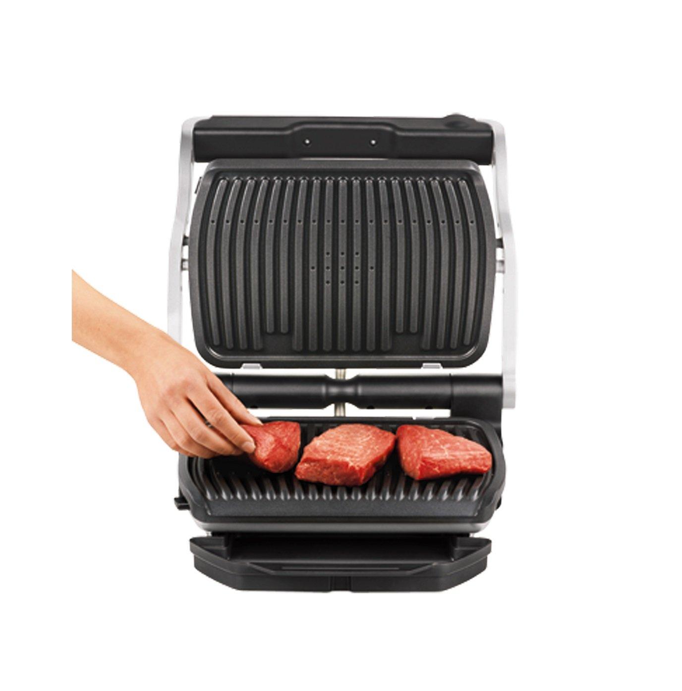 T-fal T-Fal Gc712D54 Stainless Steel Optigrill Plus Grill With Automatic Sensor Cooking Electric Grill- Blemished Packaging With 1 Year Manufacturer Warranty (Refurbished)