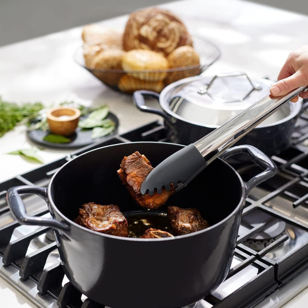 All-Clad 6 Quart Dutch Oven with Lid and Acacia Wood Trivet, Enameled Cast Iron