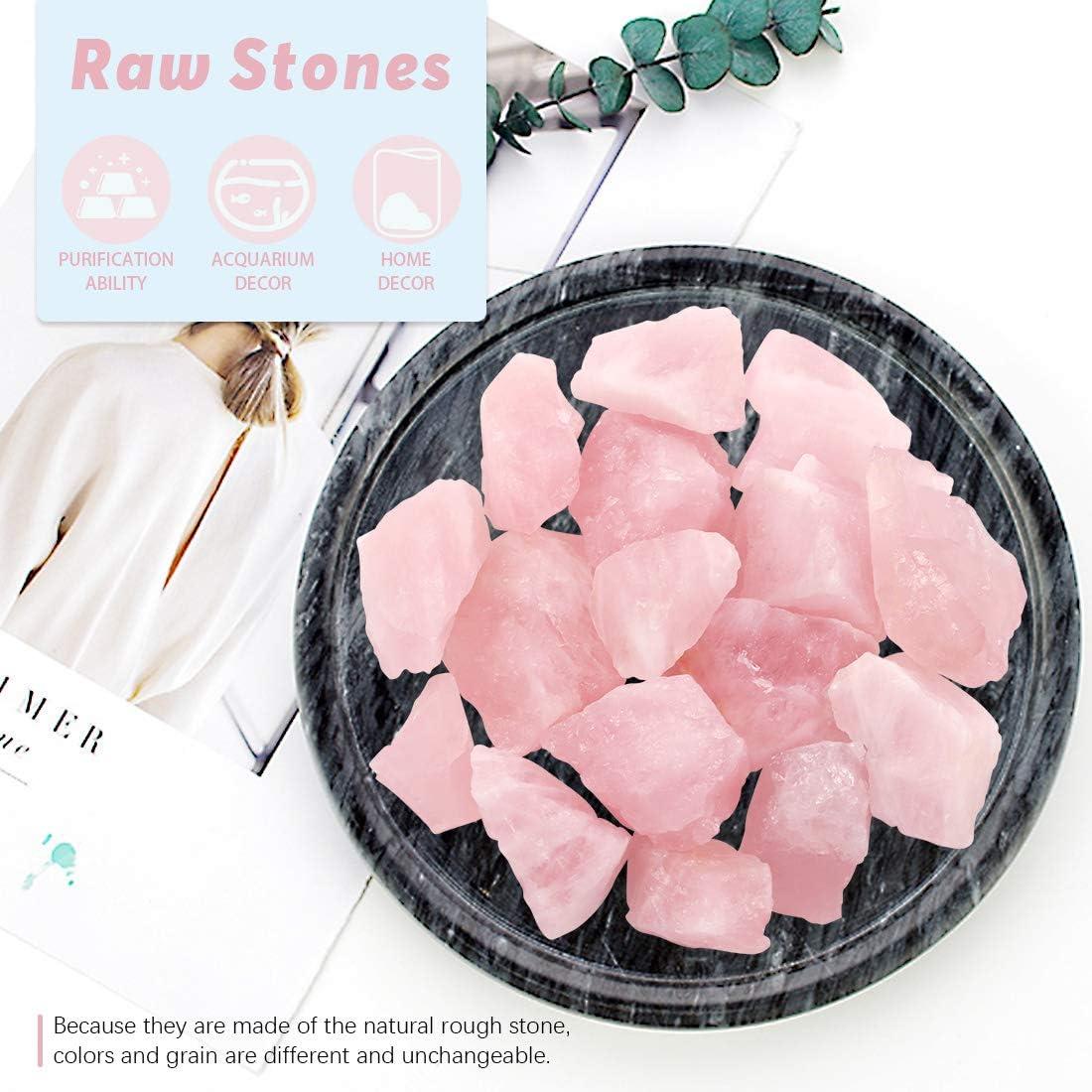 1 lb Natural Raw Rose Quartz Rough Stones Set