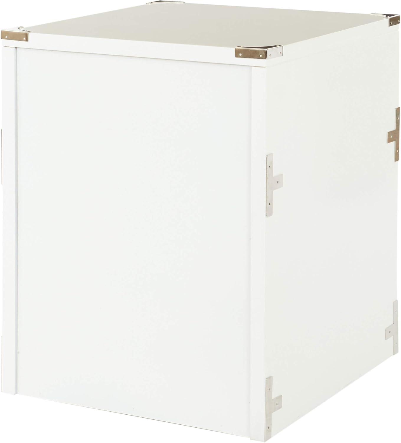 Wellington White 2-Drawer Campaign Style File Cabinet