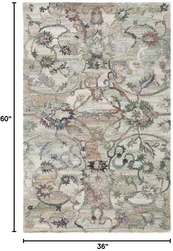 Anatolia AN401 Hand Tufted Area Rug  - Sage/Beige - 3'x5' - Safavieh.