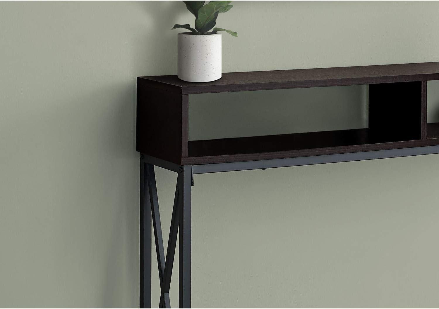 Accent Table Console Entryway Narrow Sofa Bedroom Metal Brown