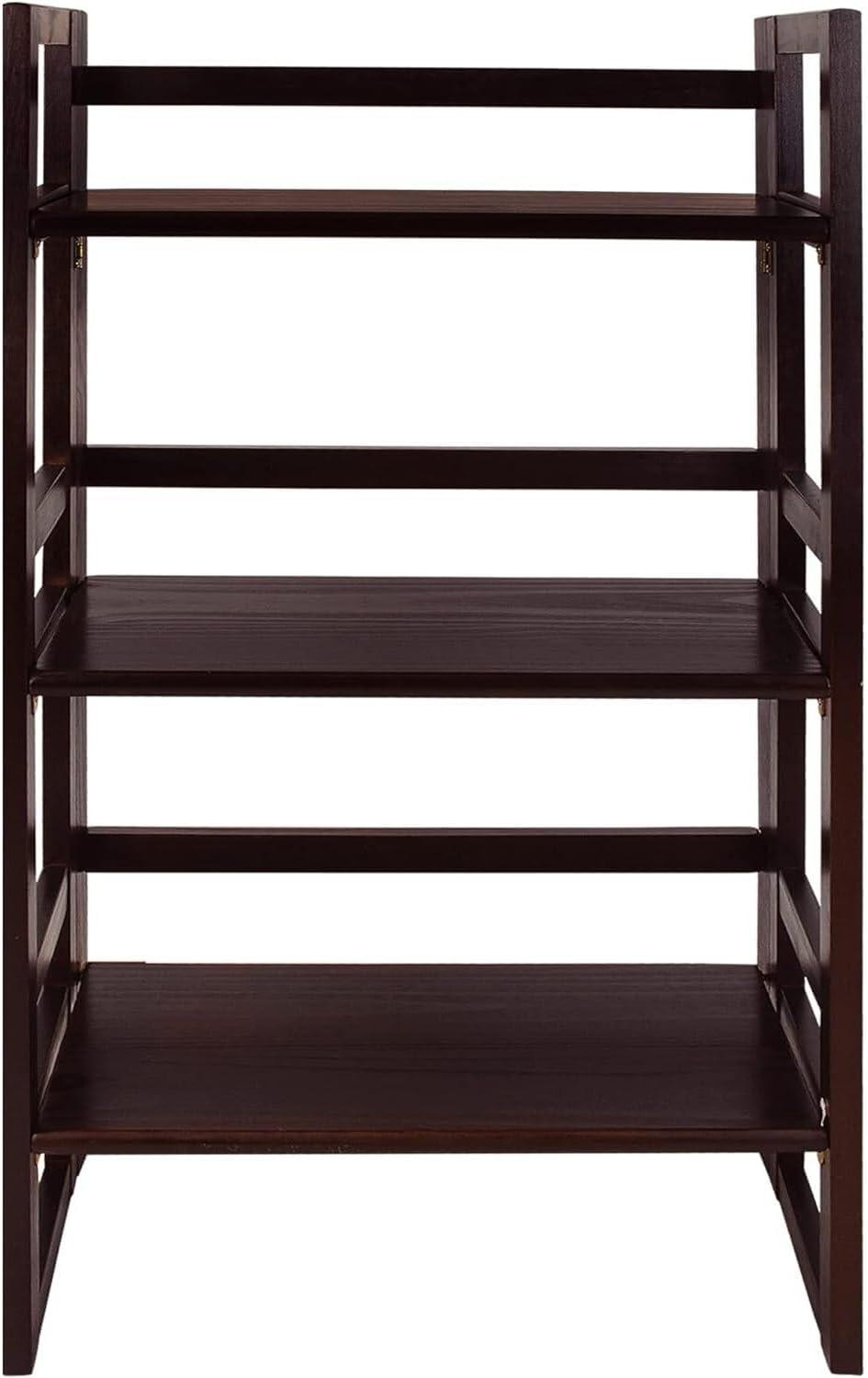 3-Shelf Folding Student Bookcase 20.75" Wide-Espresso