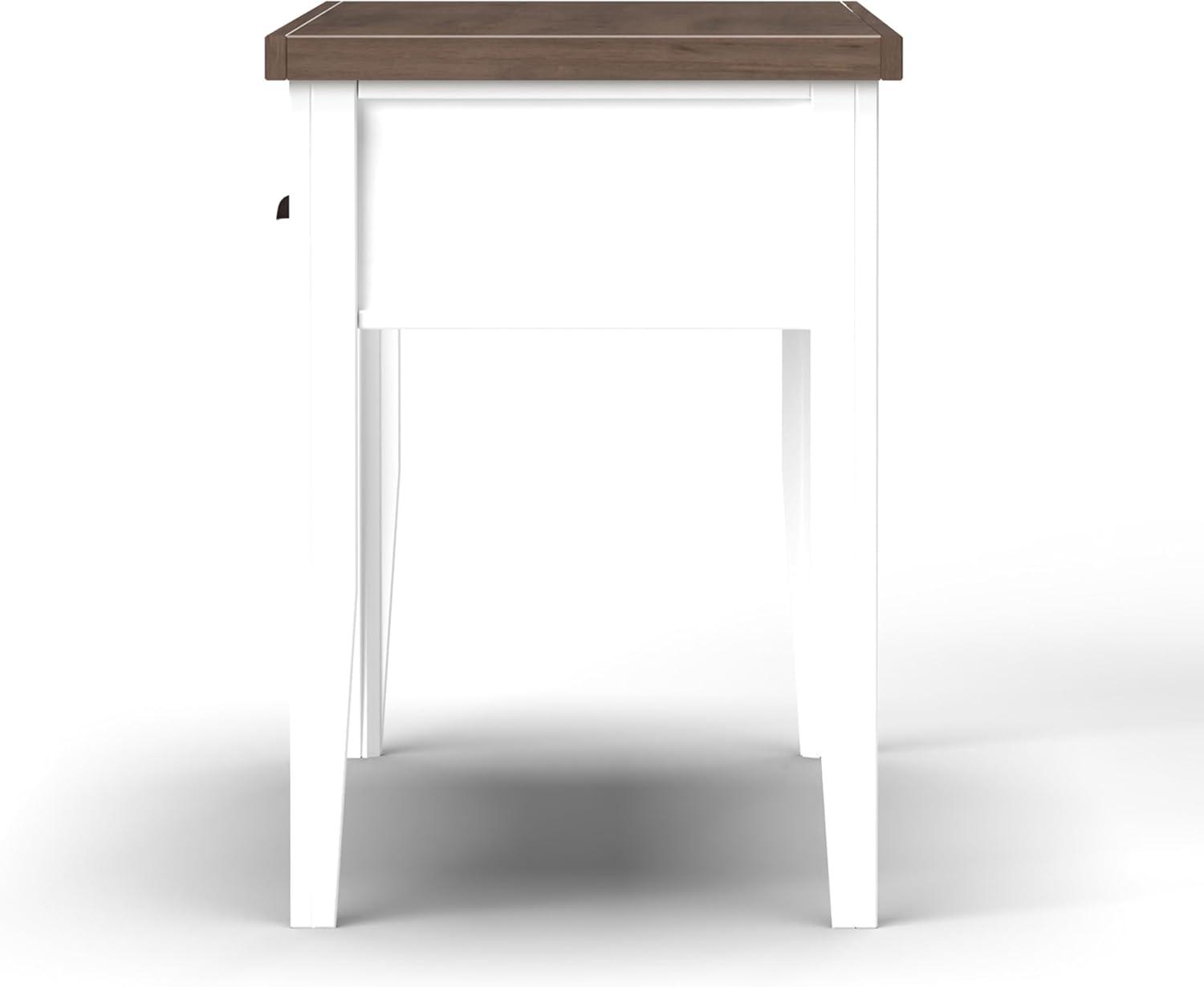 Hampton White and Barnwood 3-Drawer Writing Desk