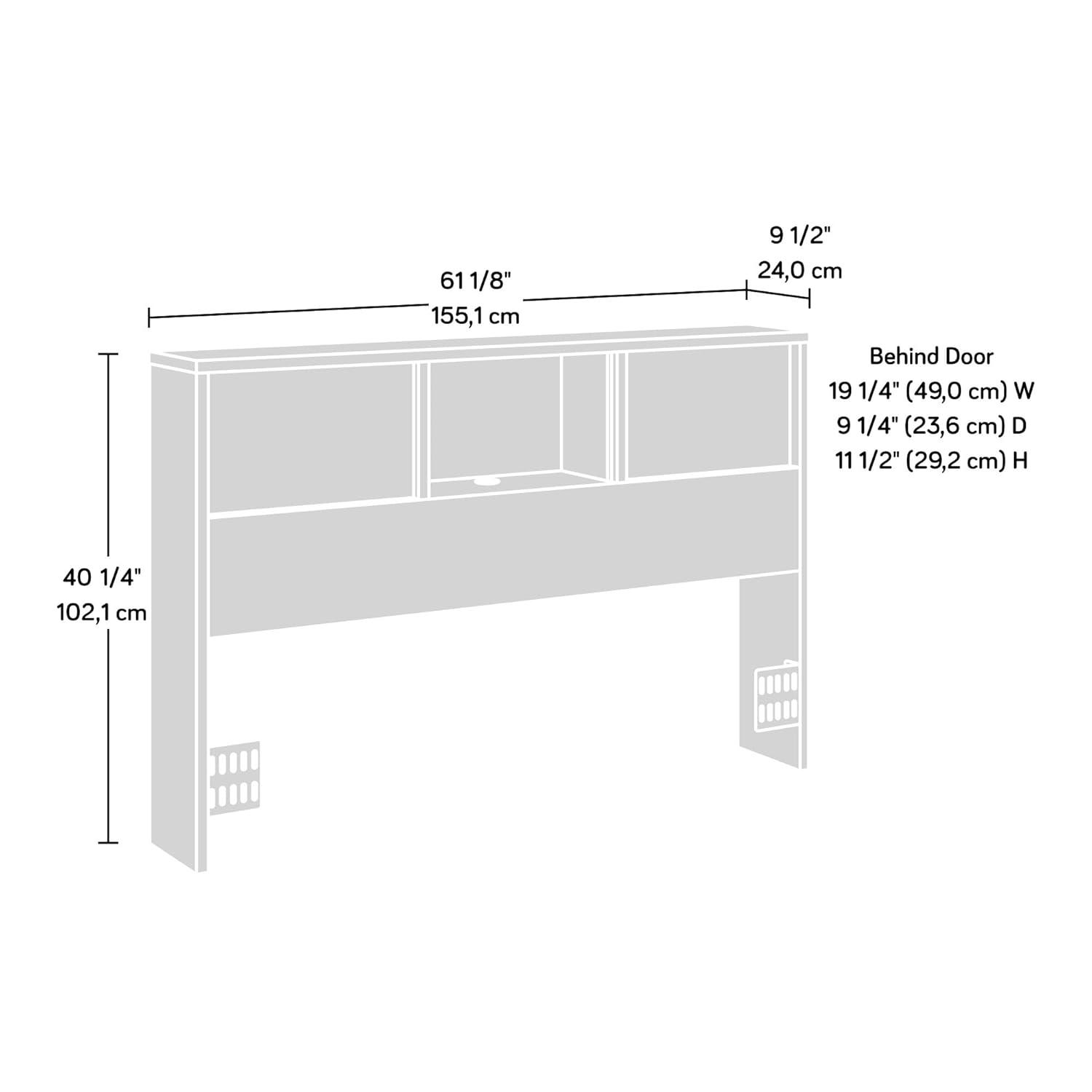 Full/Queen Harvey Park Headboard Pacific Maple - Sauder: Sliding Door Storage, Adjustable Shelves