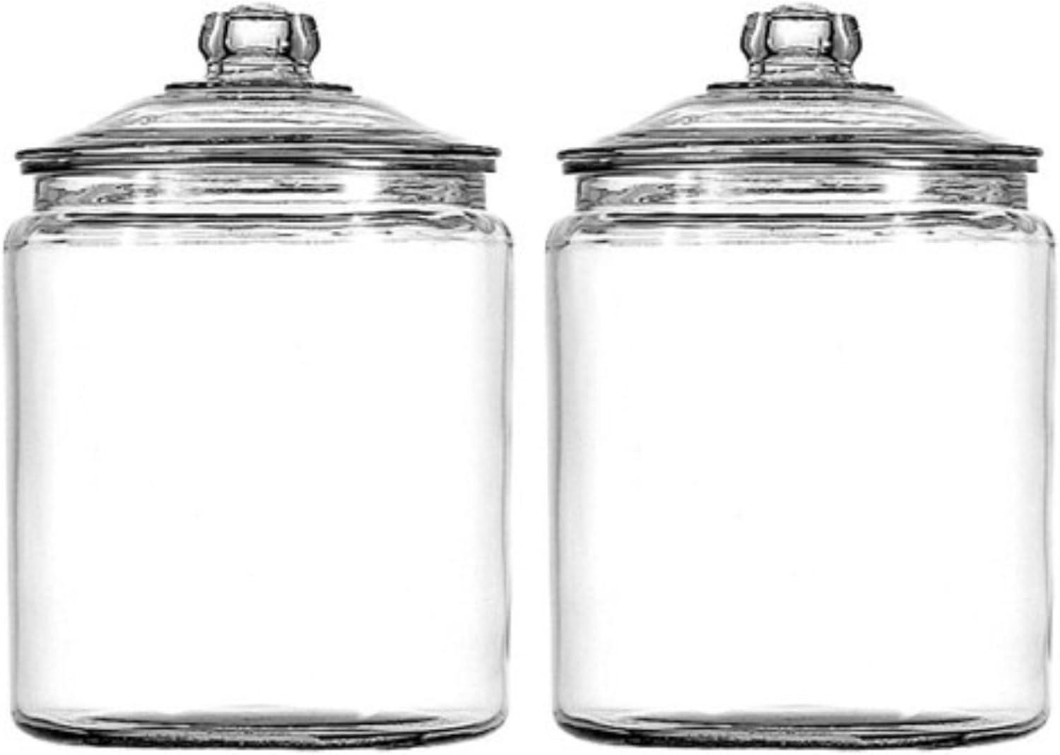 Anchor Hocking Glass Storage Heritage Hill Jar, 1 Gal, Set of 2