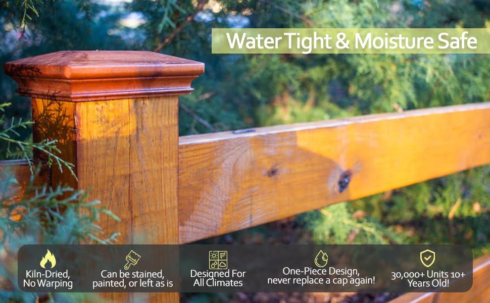 3.5" x 3.5" Wood ONE-Piece Slip Over Post Cap - Traditional Pyramid - One-Piece Miterless - 3/8" Extended Lip - (for 4x4 Post Measuring 3-1/2" x 3-1/2")