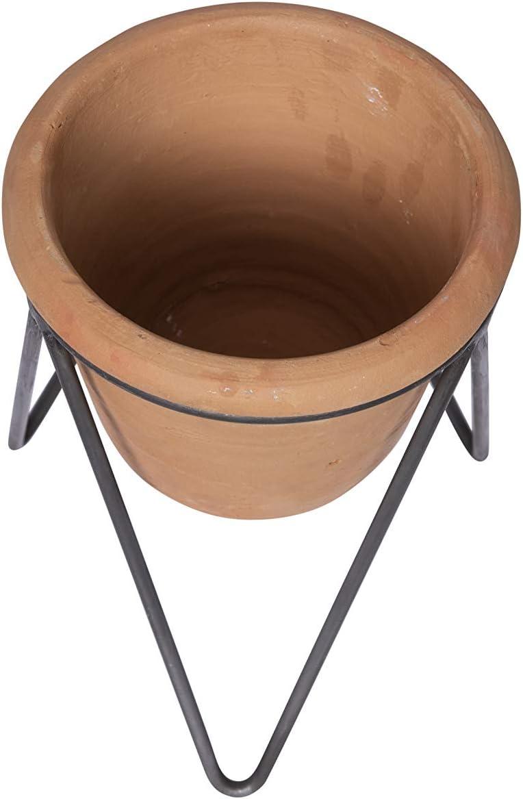 Terracotta Planter with Metal Stand