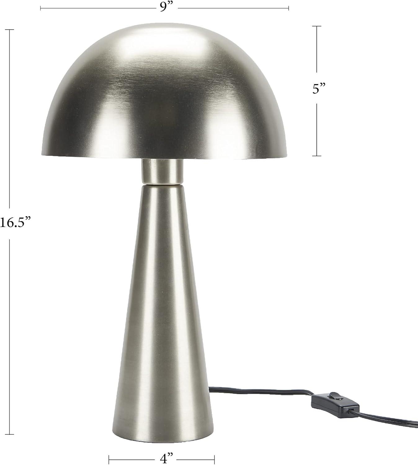 16" Mid-Century Modern Metal Mushroom Accent Table Lamp - Nourison