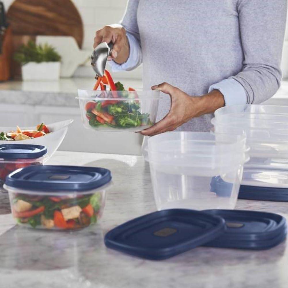 Rubbermaid Easy Find Lids Blue Plastic 36-Piece Food Storage Jar & Container Set (36 Count)