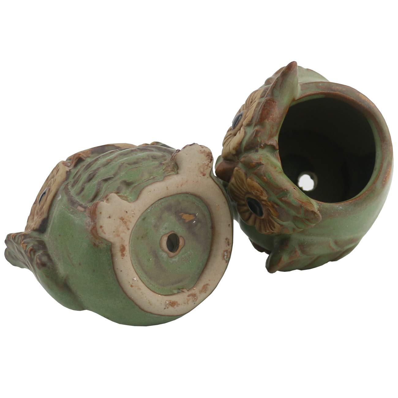 Ogrmar 6Pack Owl Plant Window Boxes Cute Owl Flower Pot/Modern Ceramic Succulent Planter Pots/Tiny Flower Plant Containers Animal Decor