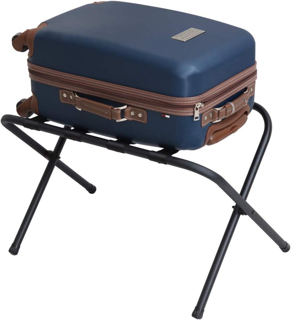 Black Metal Folding Luggage Rack with Nylon Straps