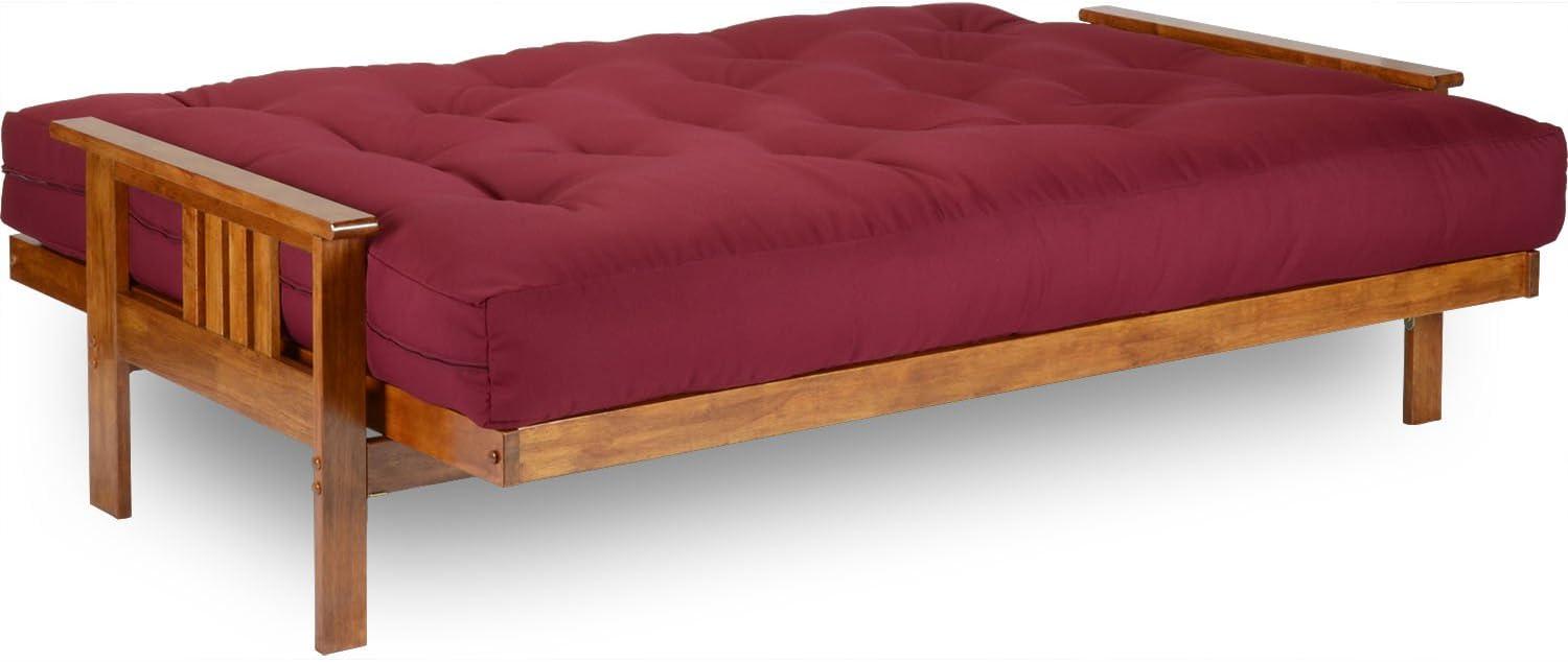 Heritage Wood Futon Frame with Blue Mattress