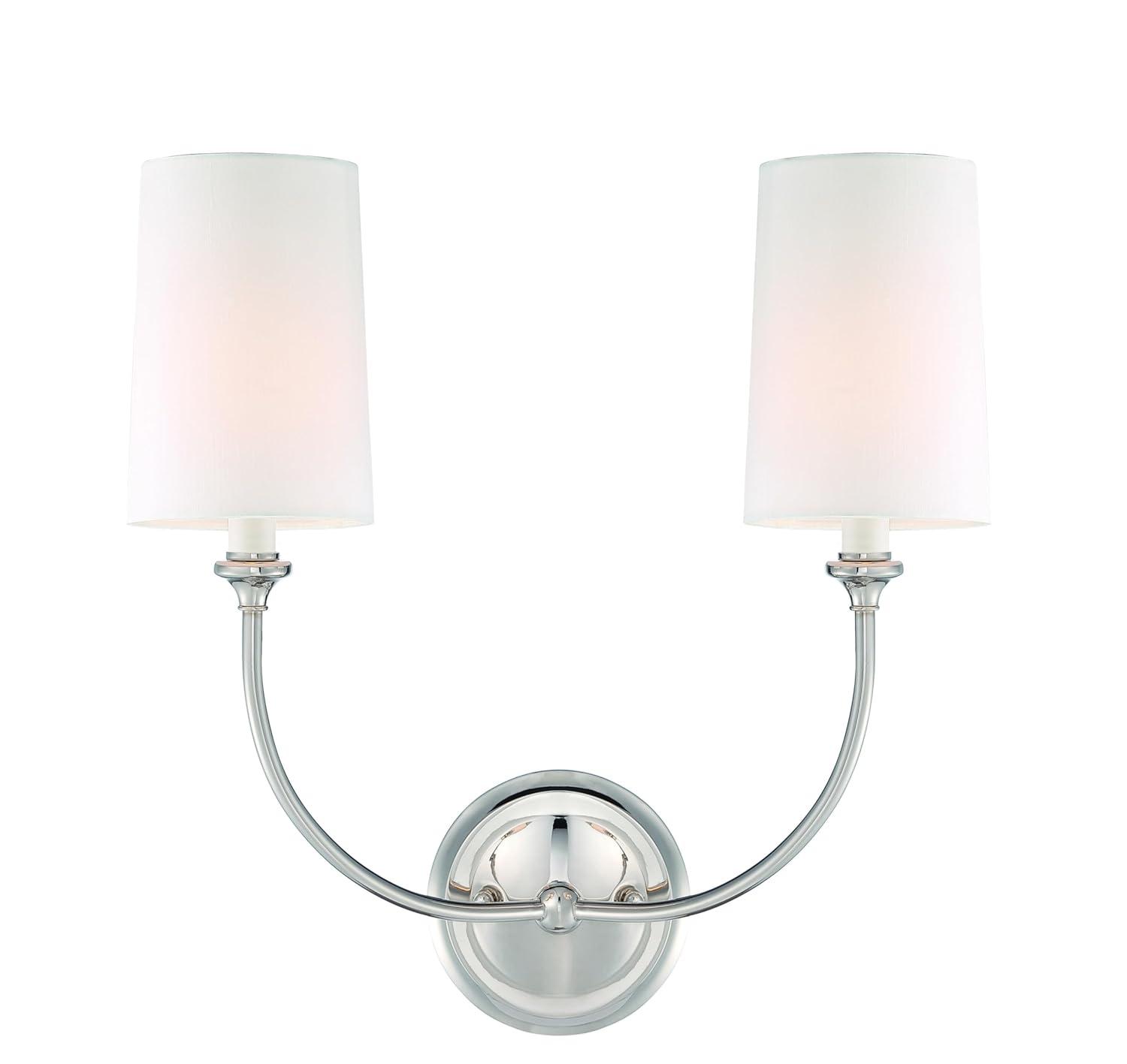 2242-PN-Crystorama Lighting-Sylvan - 2 Light Wall Sconce-Polished Nickel Finish