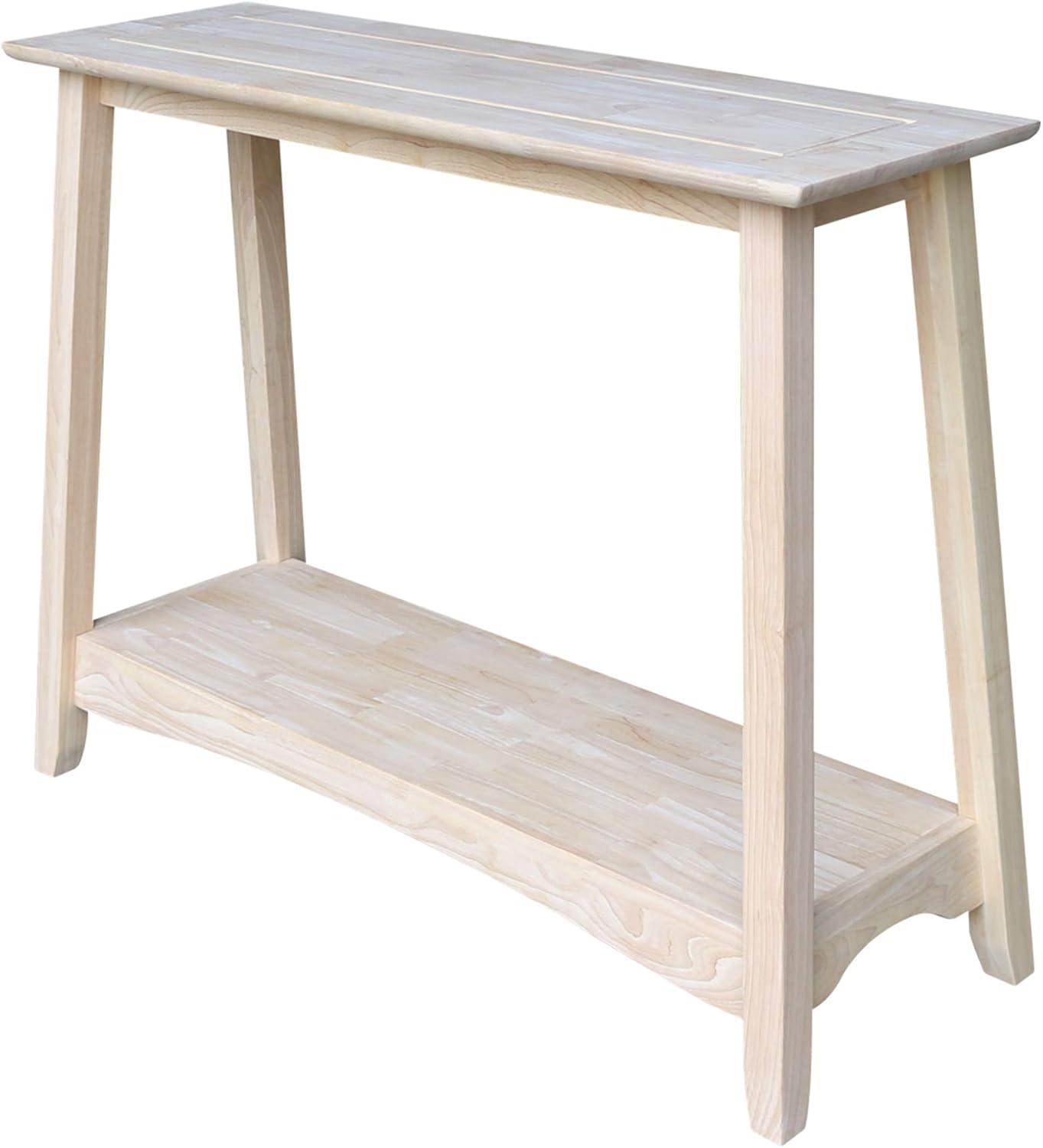 Shaker Console Table Unfinished - International Concepts: Solid Wood, Farmhouse Style, Entryway Storage