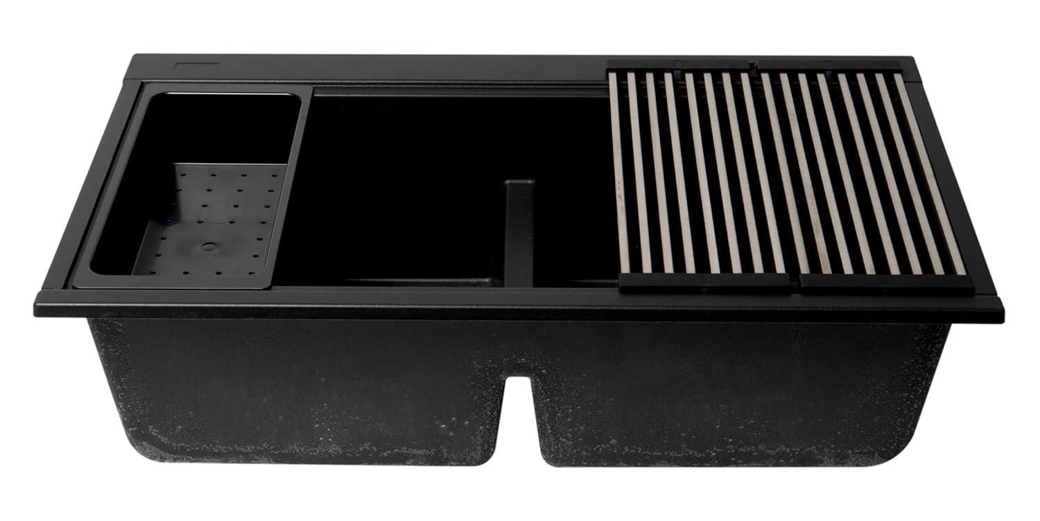 34'' L Double Bowl Granite Kitchen Sink