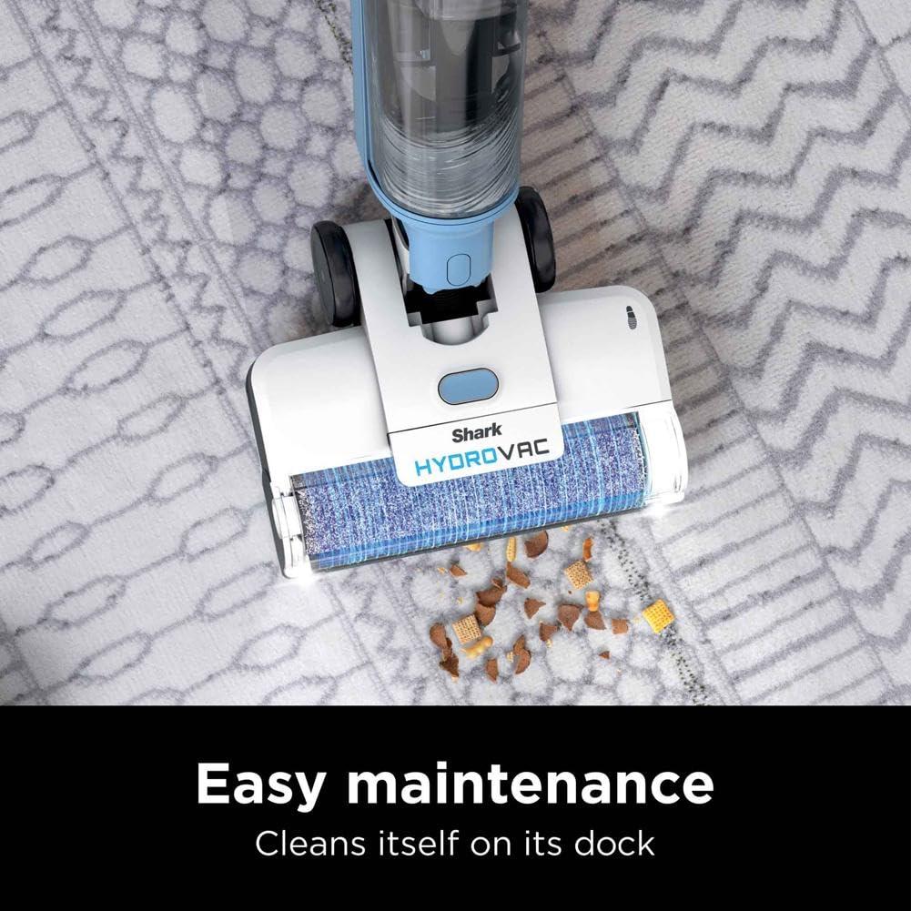 Blue Cordless Stick Vacuum with Self-Cleaning System