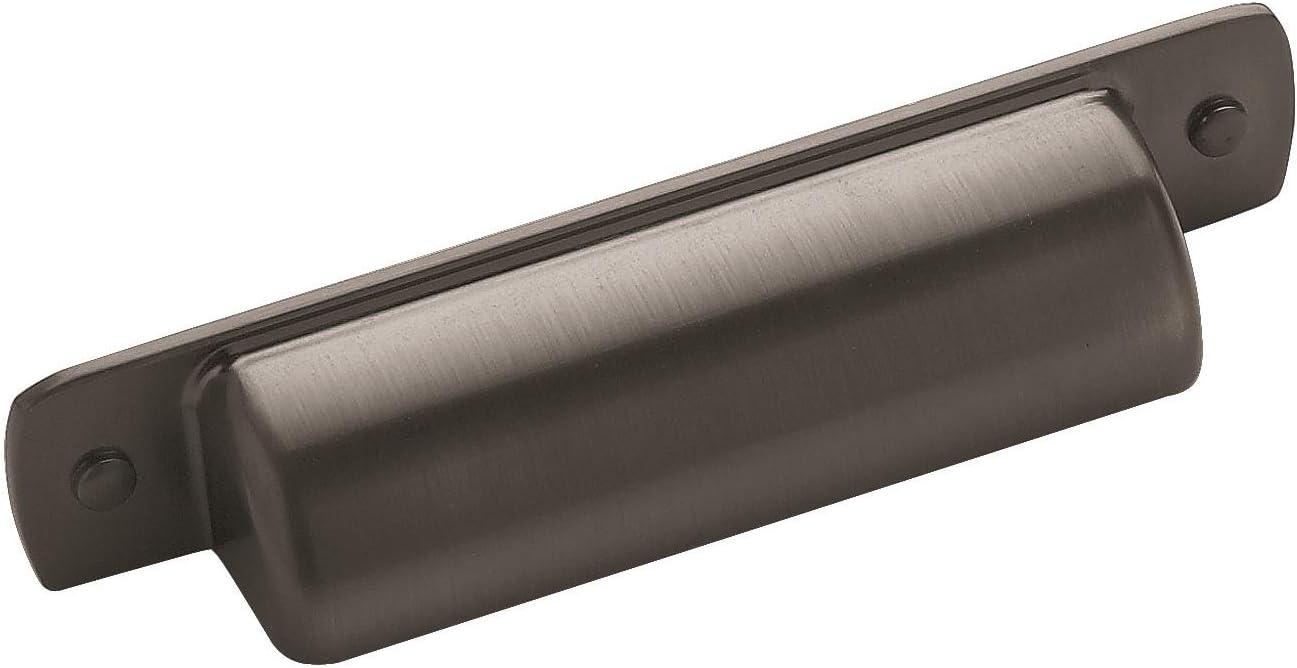 Graphite Brushed Nickel 3-Inch Cup Pull with Mounting Hardware