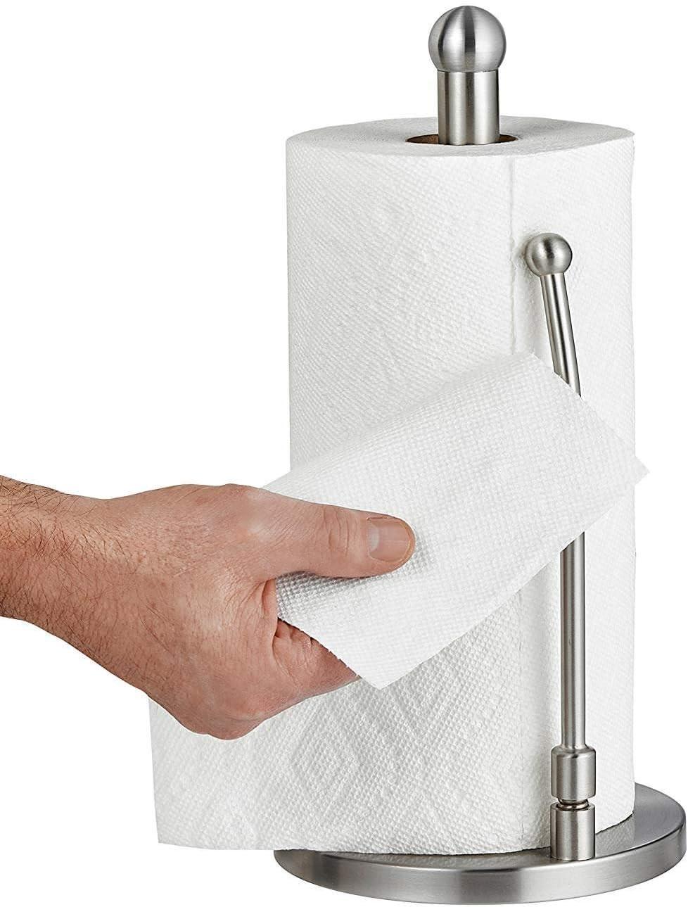 Alpine Stainless Steel Tension Arm Paper Towel Holder For Kitchen Countertop & Bathroom