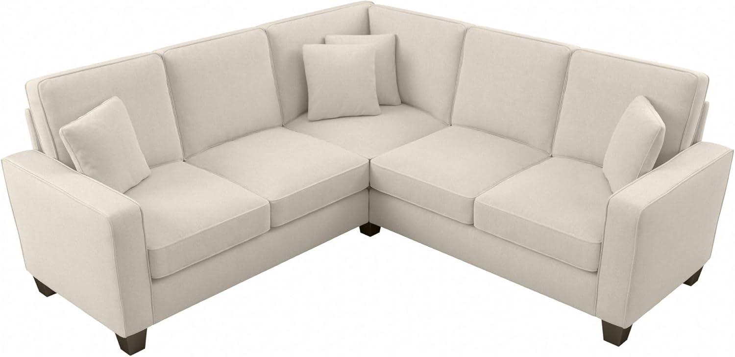 Stockton 87W L Shaped Sectional Couch in Cream Herringbone Fabric