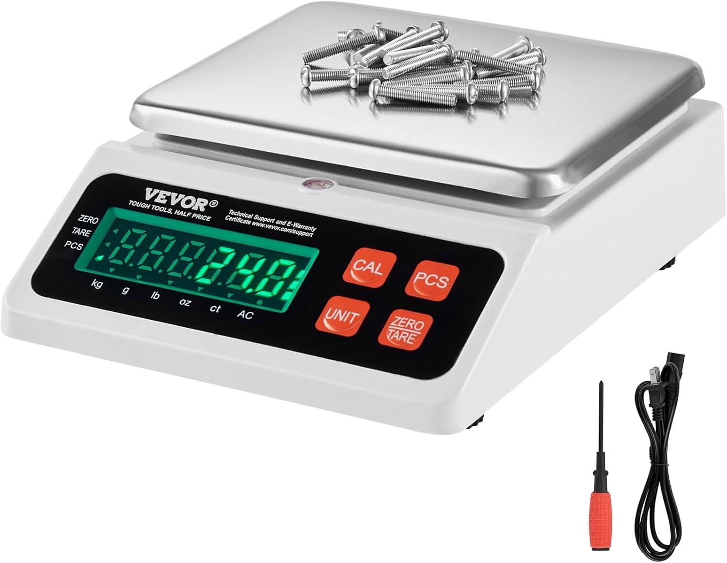 VEVOR 10 kg Capacity Digital Counting Scale with Stainless Steel Pan