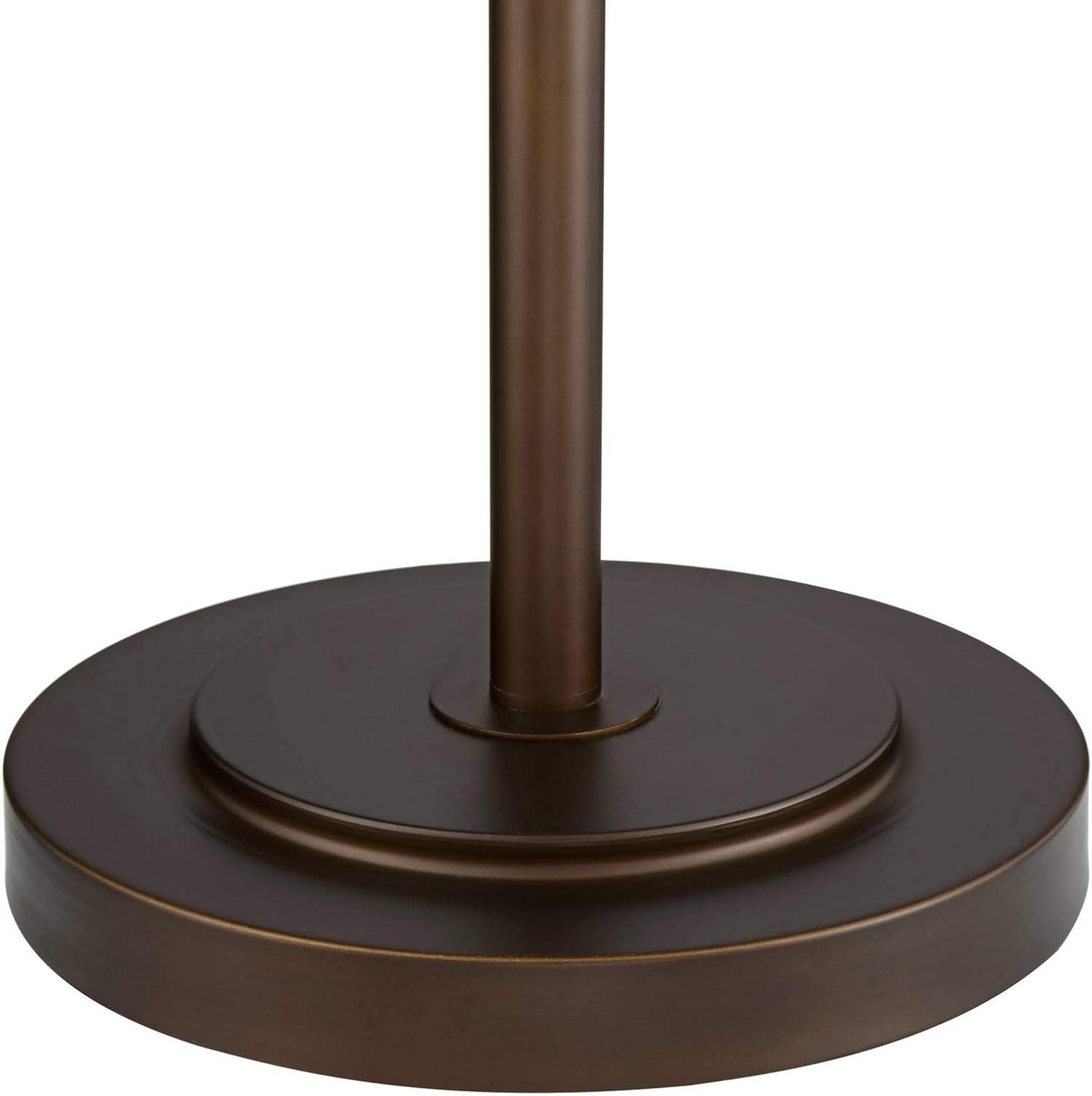 Franklin Iron Works Luz Industrial Torchiere Floor Lamp Standing 72 1/2" Tall Oil Rubbed Bronze Clear Glass for Living Room Bedroom Office House Home