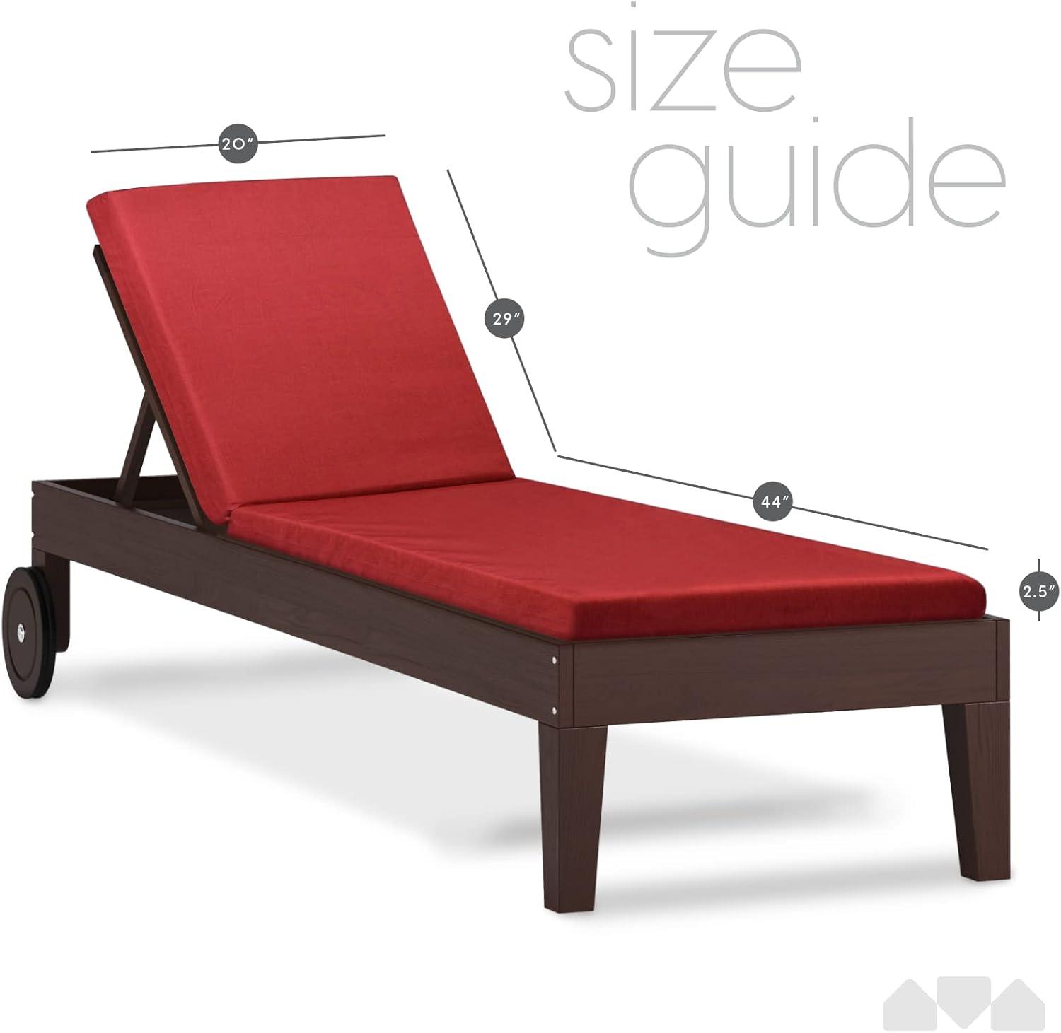 Milliard Memory Foam Outdoor Lounge Cushion, Red, 73x20x2.5
