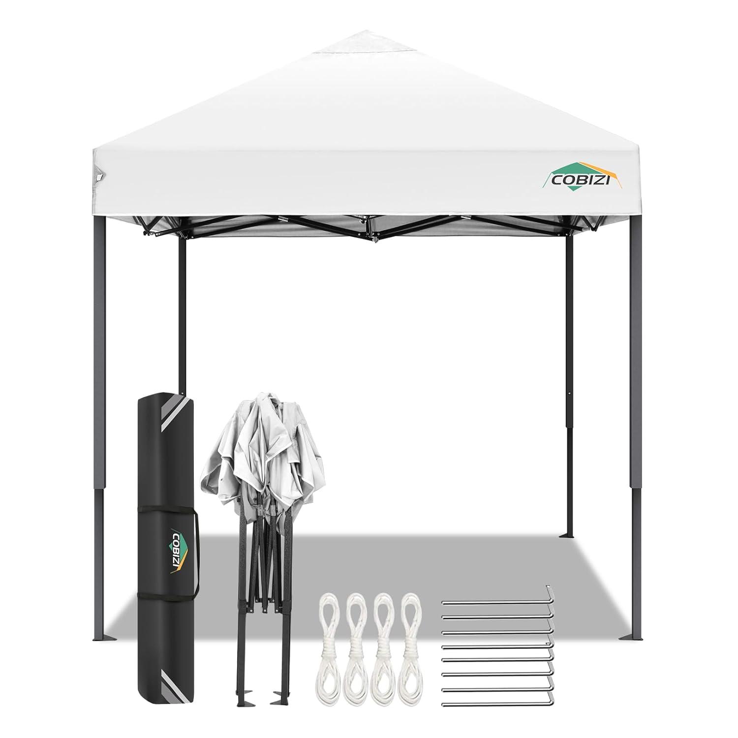 White 6.6x6.6ft Alloy Steel Pop Up Canopy Tent