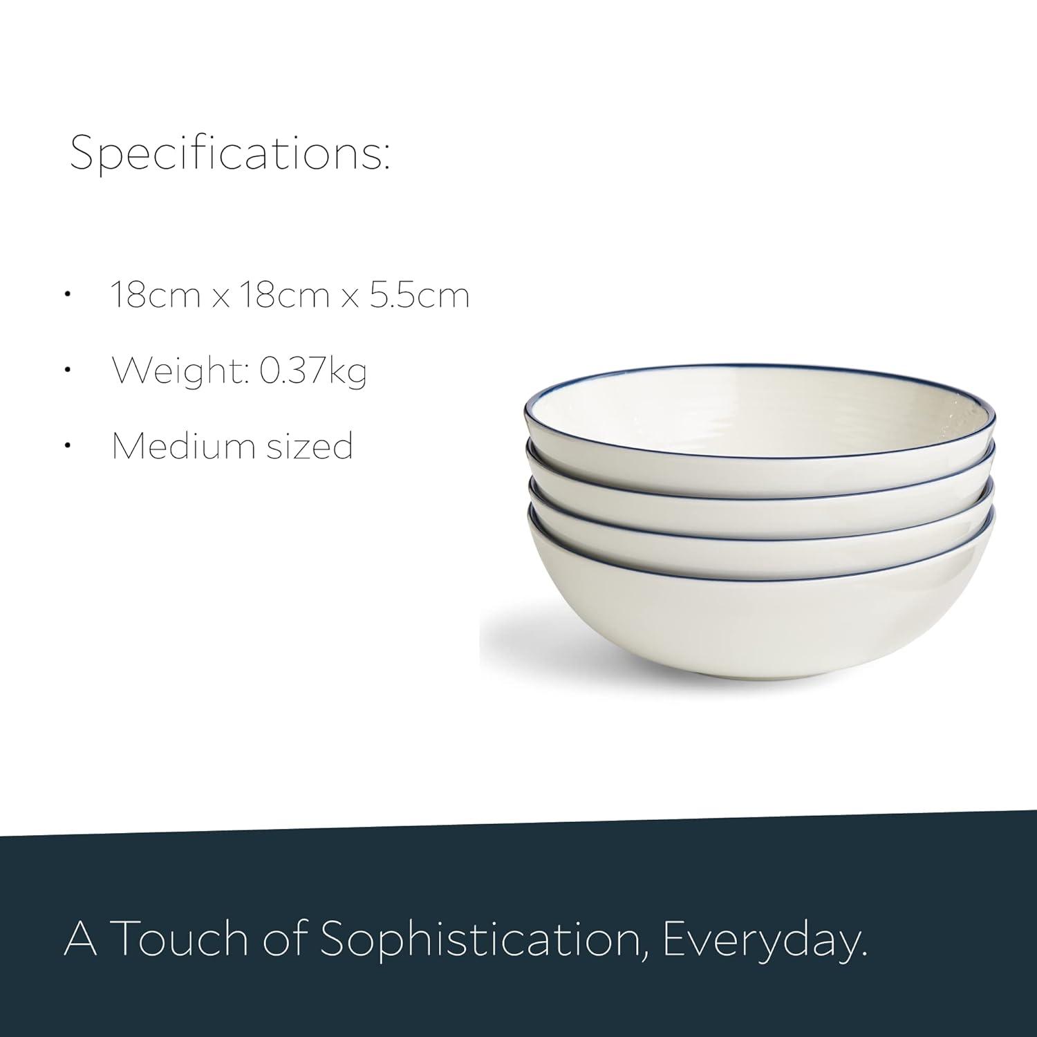 Royal Doulton Exclusively for Gordon Ramsay Gordon Ramsay Maze  Line Cereal Bowl 7" Set of 4 (Set of 4)