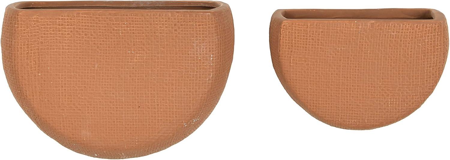 Terracotta Stoneware Wall Mount Planters, Set of 2 Sizes