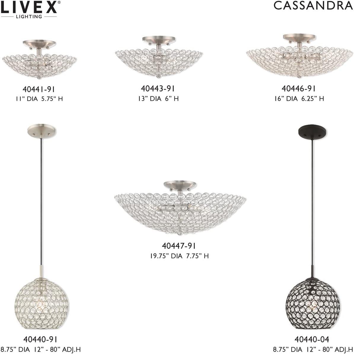 Livex Lighting Cassandra 2 - Light Semi-Flush Mount in  Brushed Nickel