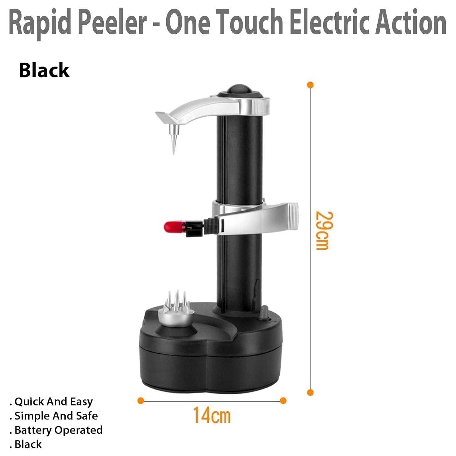 Rapid Peeler - One Touch Electric Action for Effortless Peeling (Black)