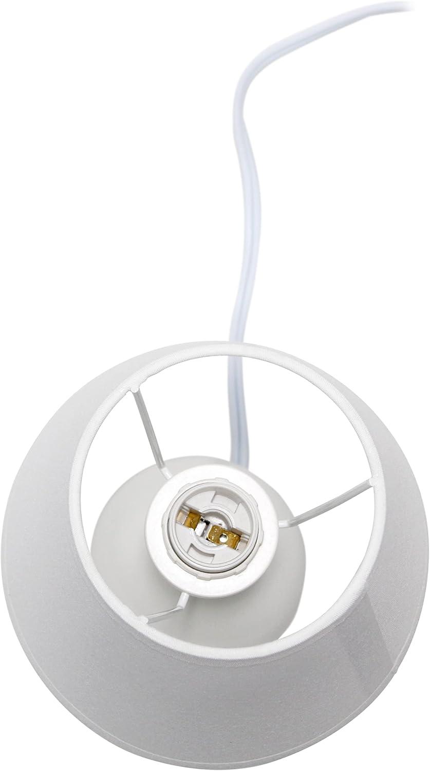 Simple Designs 9.45" Mini Egg Oval Ceramic Table Lamp with Matching Shade, LED Bulb Included, Off White